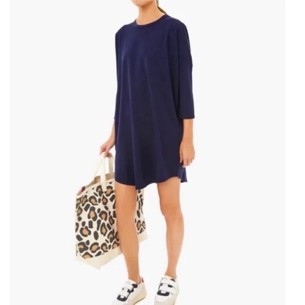 Pomander Place Tuckernuck Women's Sue Sweatshirt Dress Navy Blue Casual L/XL